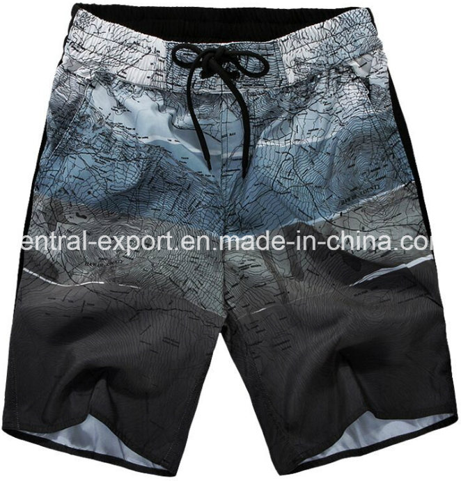 Oeko-Tex Full Waist Polyester Patterned Men Board Short Swimwear