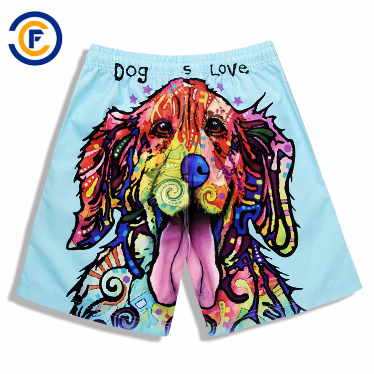 Oeko-Tex Full Waist Polyester Patterned Men Board Short Swimwear