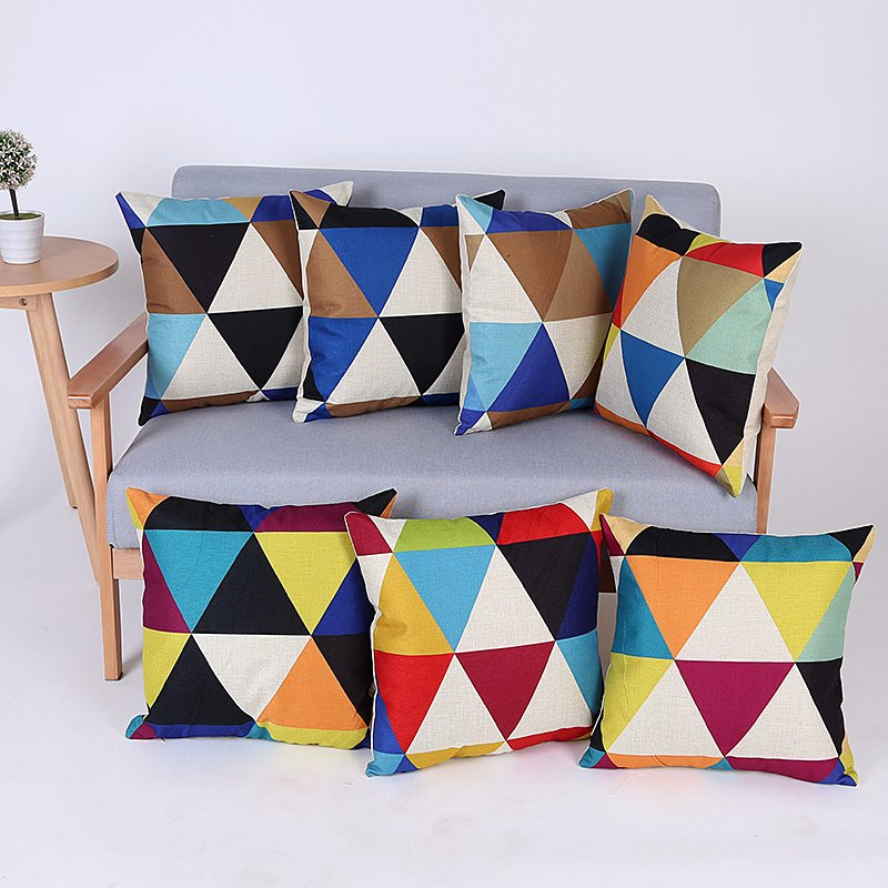 Digital Print Decorative Cushion/Pillow with Geometric Pattern (MX-76)