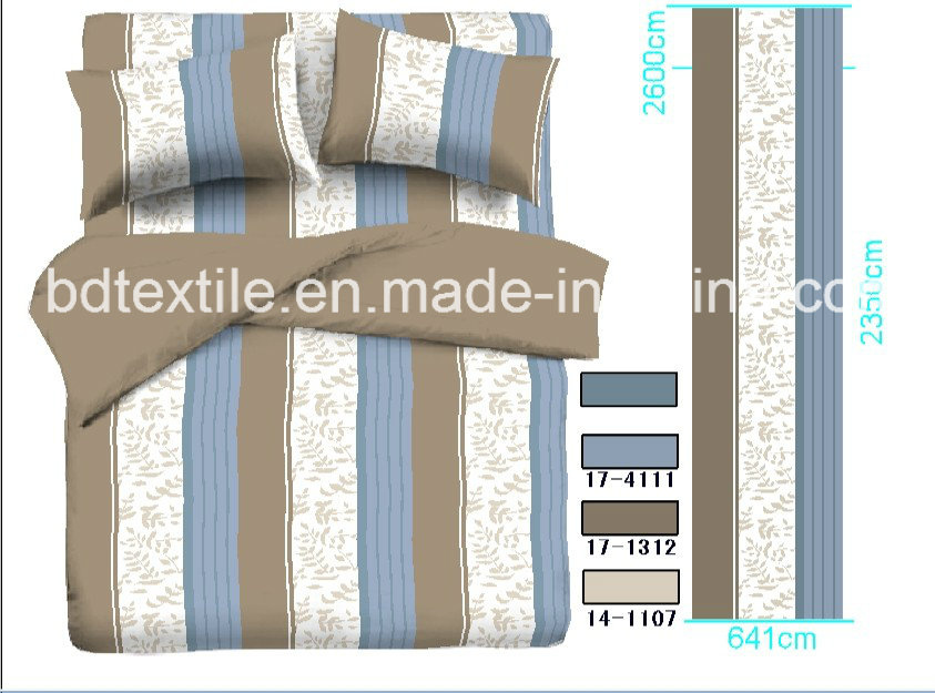 Tops 100% Polyester Printed Stripes Design for Bedding Sets
