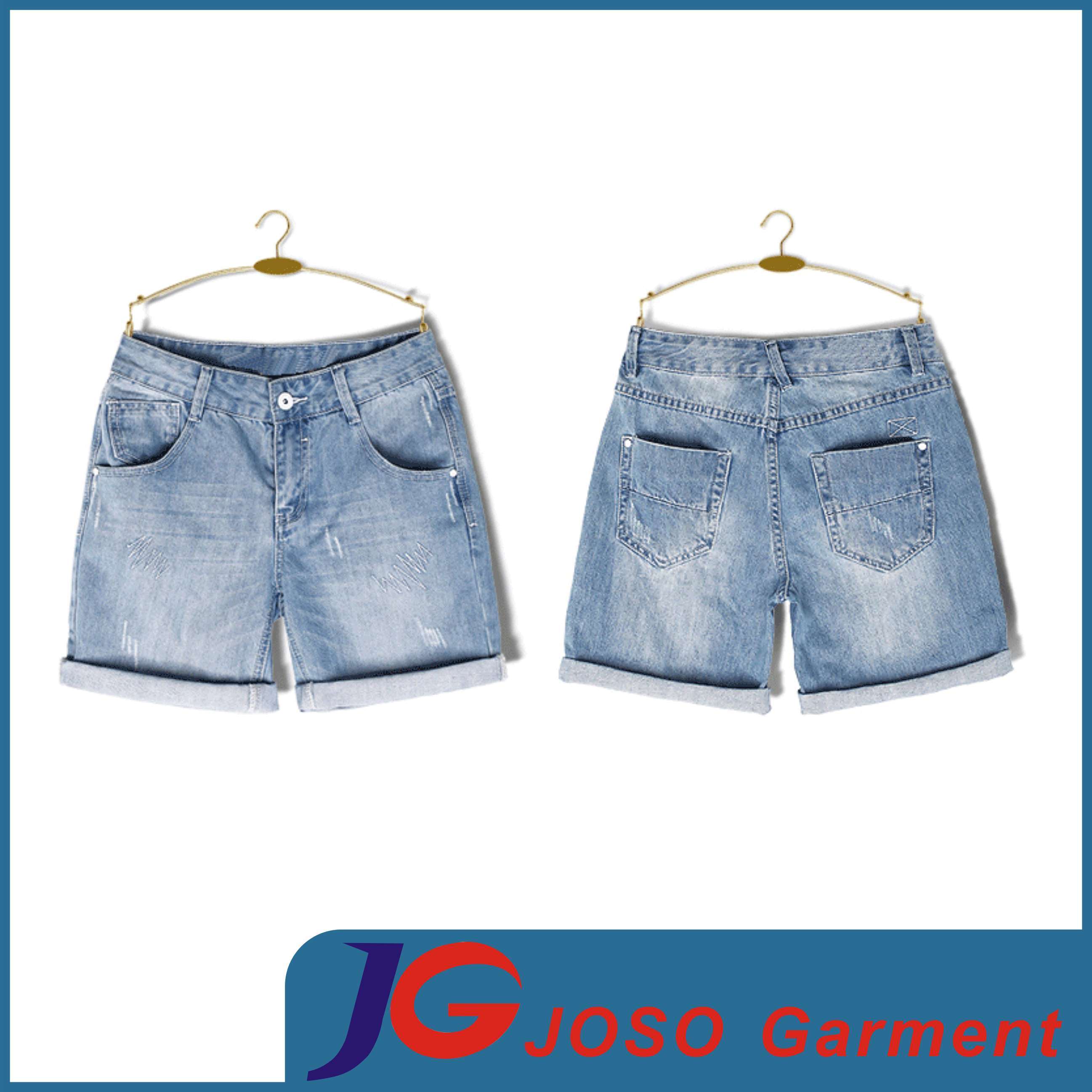 Ladies Boyfriend Denim Shorts (JC6054)