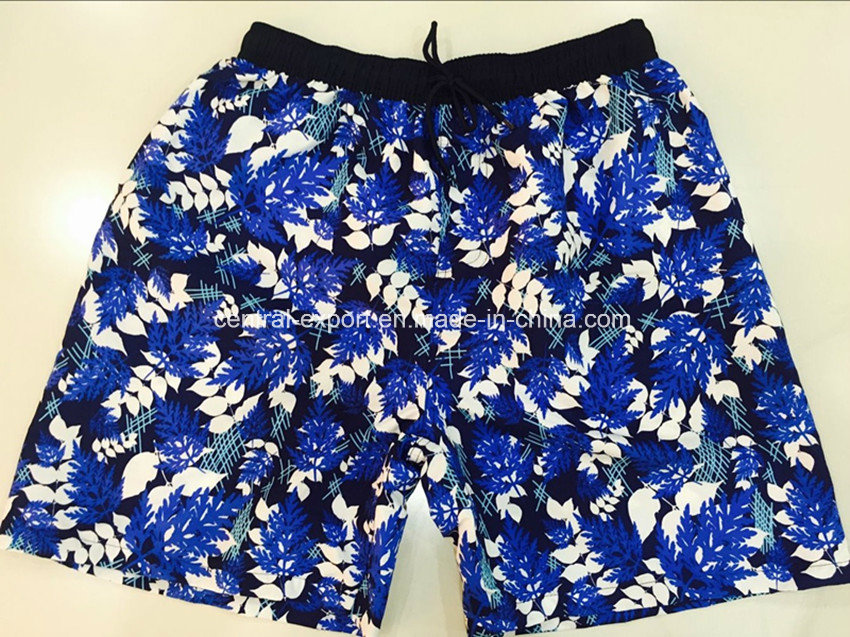Oeko-Tex Flat Waist Polyester Patterned Men Board Short Swimwear