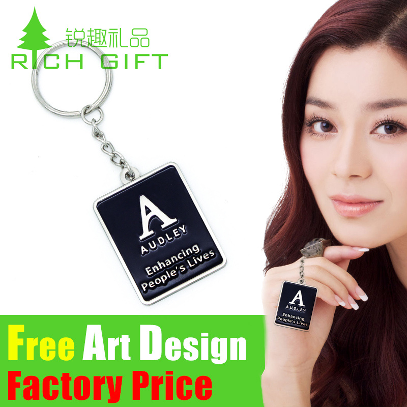 Promotion Gift Double Logo Custom Design Keyring