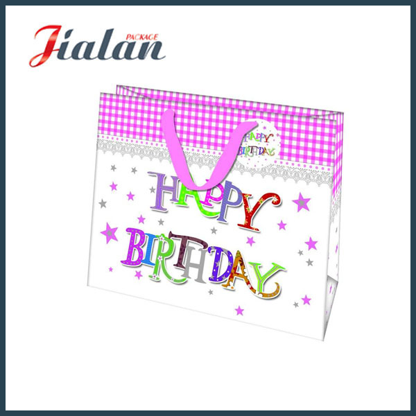 3D Birthday Design Paper Bag for Baby Party with Hook