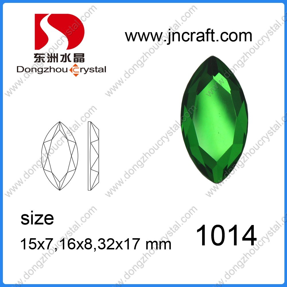 17*32mm Emerald Crystal Flat Back Jewelry Decorative Stone Beads