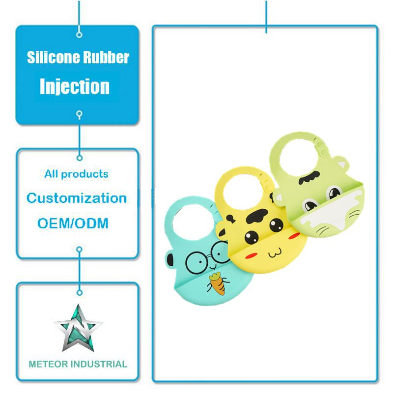 Customized Silicone Rubber Products Adjustable Collar Infant Baby Pinafore Moulding