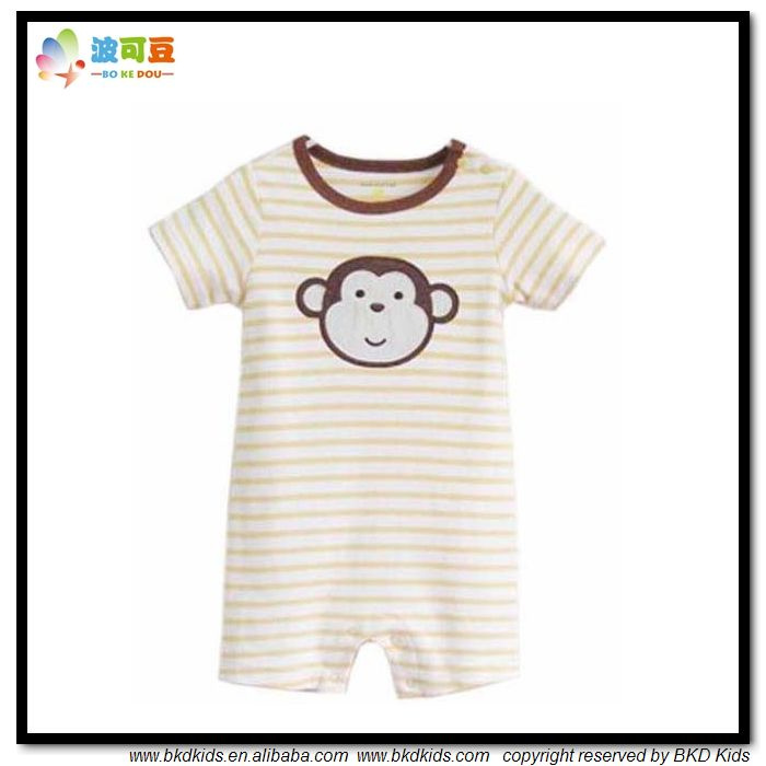 Stripe Printing Kids Wear Soft Handfeel Infant Rompers