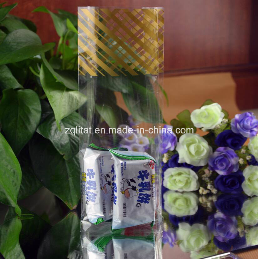 BOPP Flat Bottom Square Transparent Bag for Candy, Gift, Food, Bread Bag with Printing