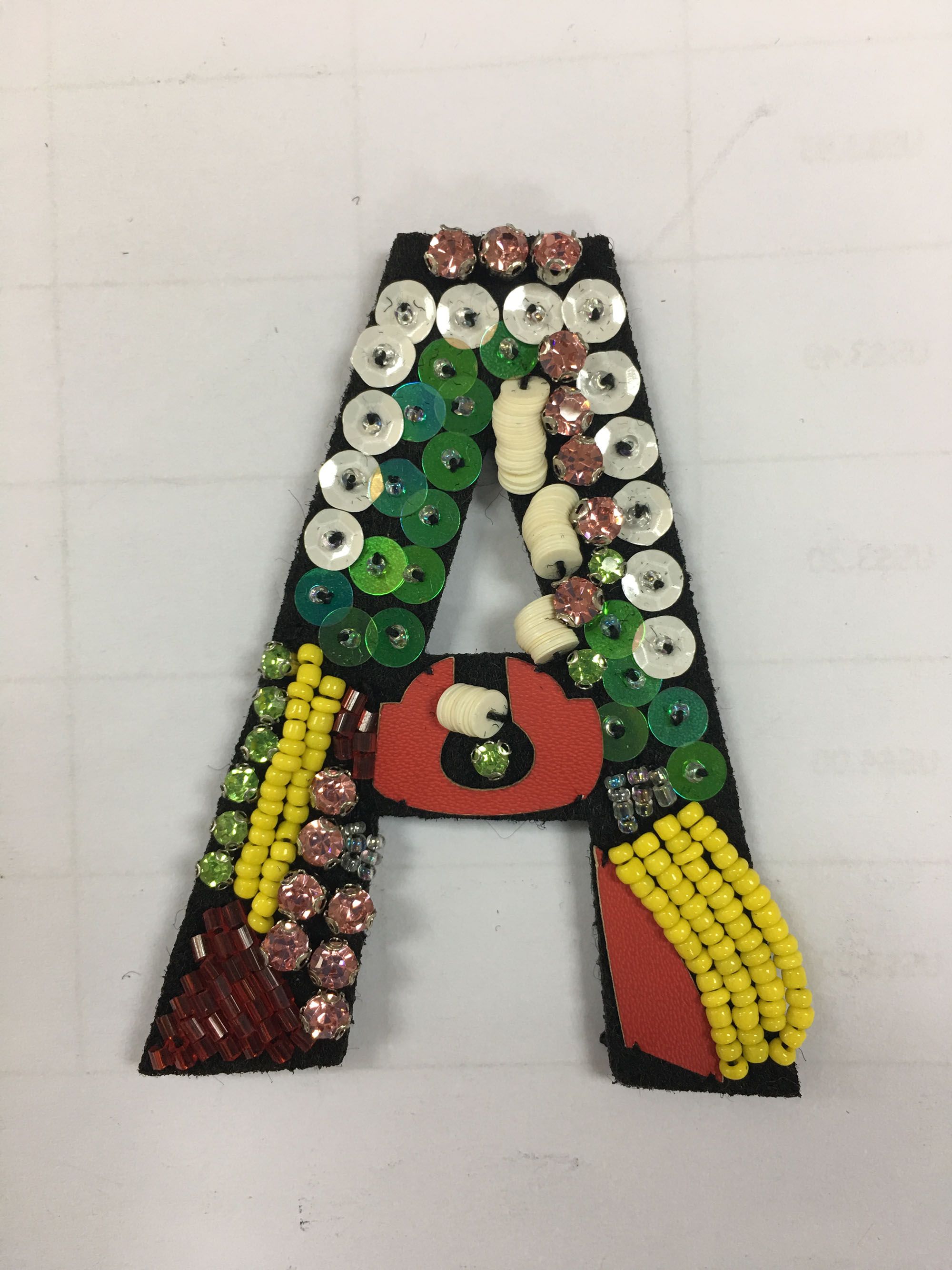 Garment Accessory Handmade Letter Beading Patch