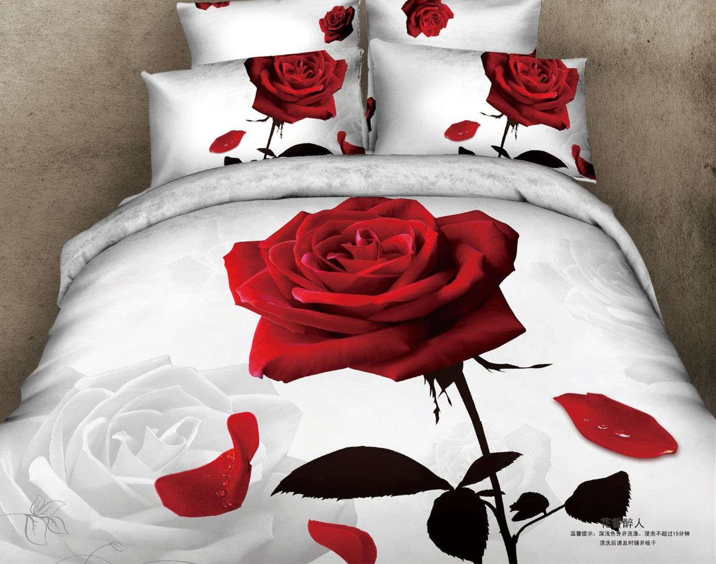 4PCS Printed 3D Bed Duvet Cover Set/3D Printing Bedding Set