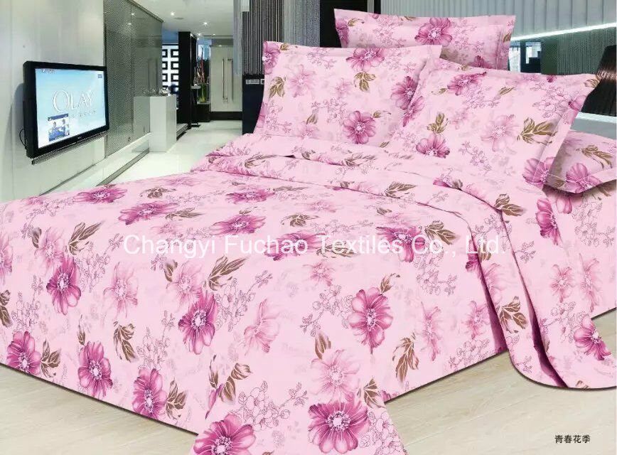 Made in China Polyester Microfiber Printed Bedding Set Used for Home or Hotel