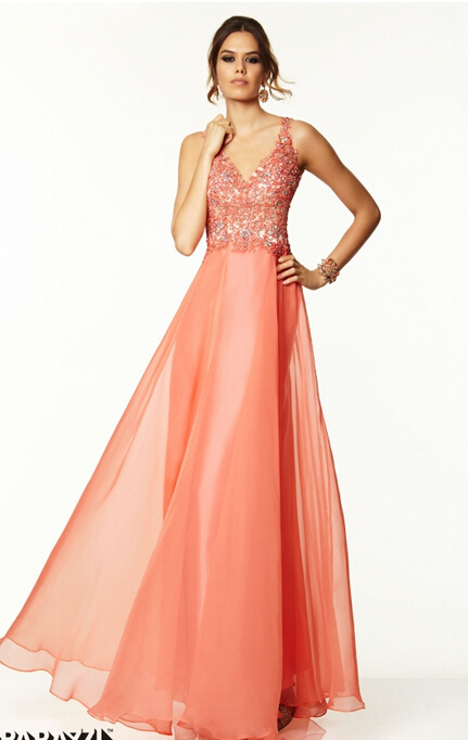 2015 Open Back Beaded Evening Bridesmaid Prom Dresses Pd9708