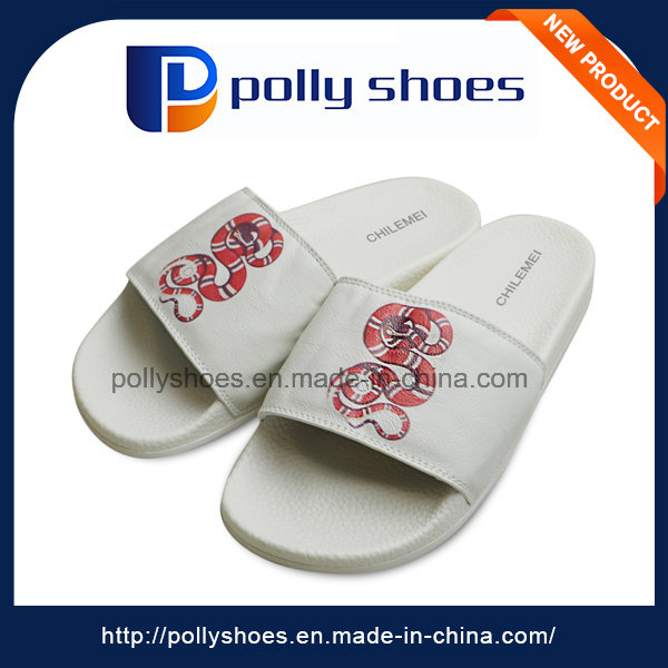 Branded Logo PU Upper Man EVA Custom Slipper for 2017