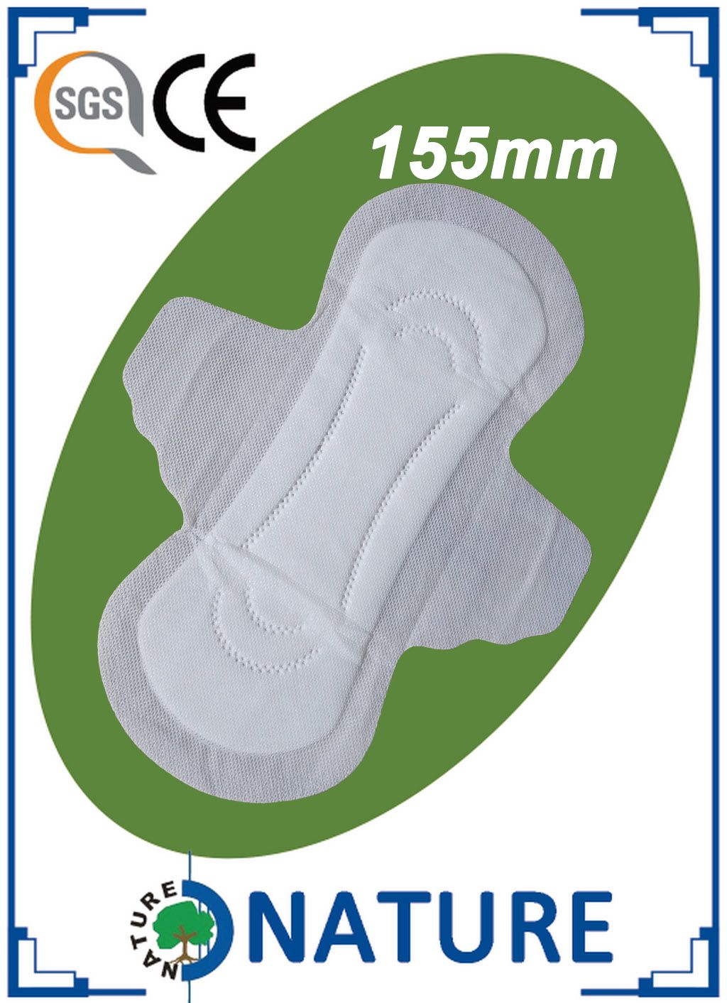 155mm Mesh Surface Mini Sanitary Pad for India Market