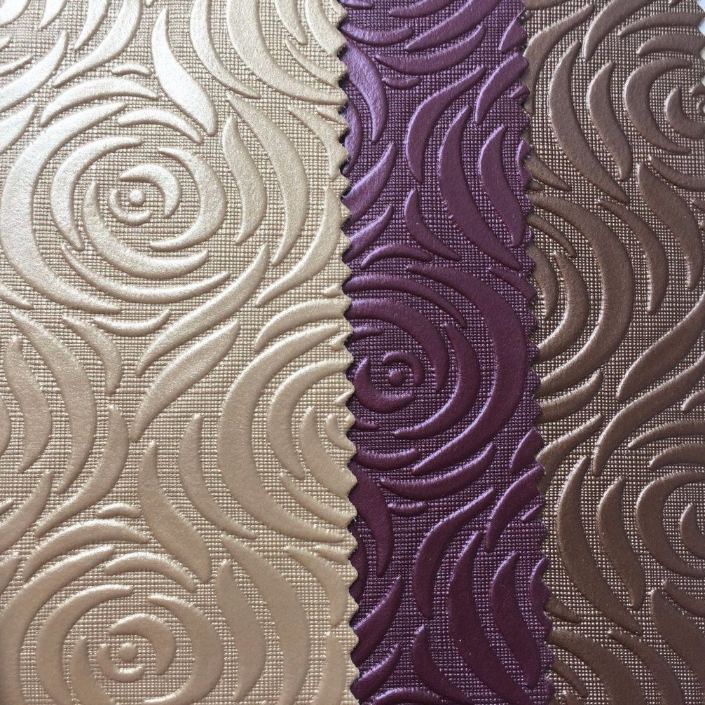 Retro Flower Design PVC Leather for Package Wall Decoration