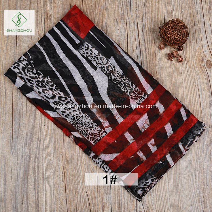 2018 Newest Fashion Lady Viscose Scarf Tiger Leopard Printed Shawl