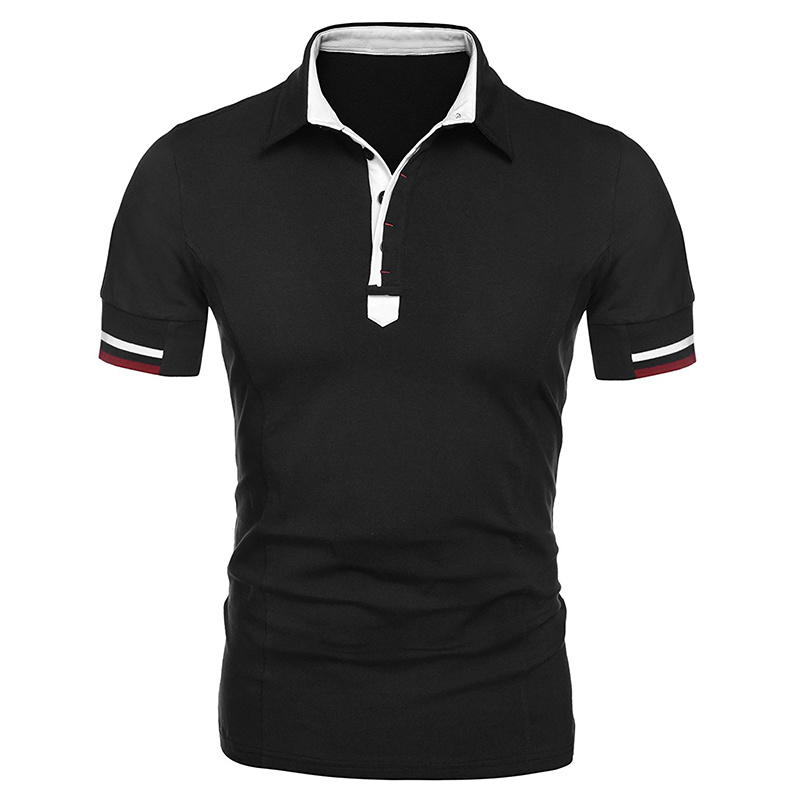 Customized Mens Casual Button up Slim Fit Trendy Polo T-Shirt