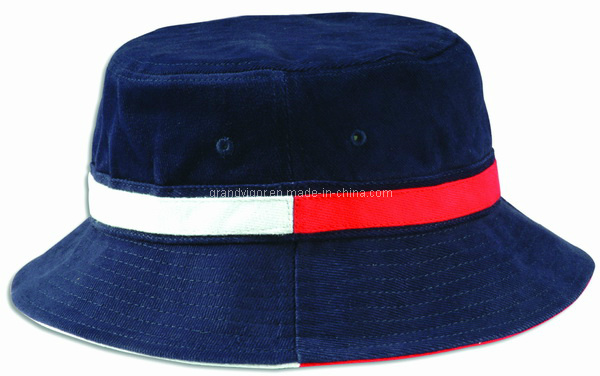 Plain Reversible Cotton Brushed Bucket Hat with Middle Straps