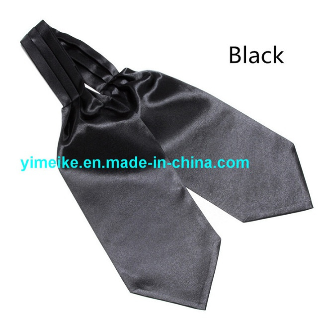 Polyester Satin Black Plain Color Self Tie Mens Neckerchief Multi Colors in Stock