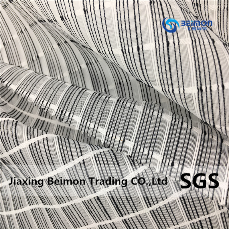 Black and White Color Pane Style Yarn Dyed Organza, 97GSM