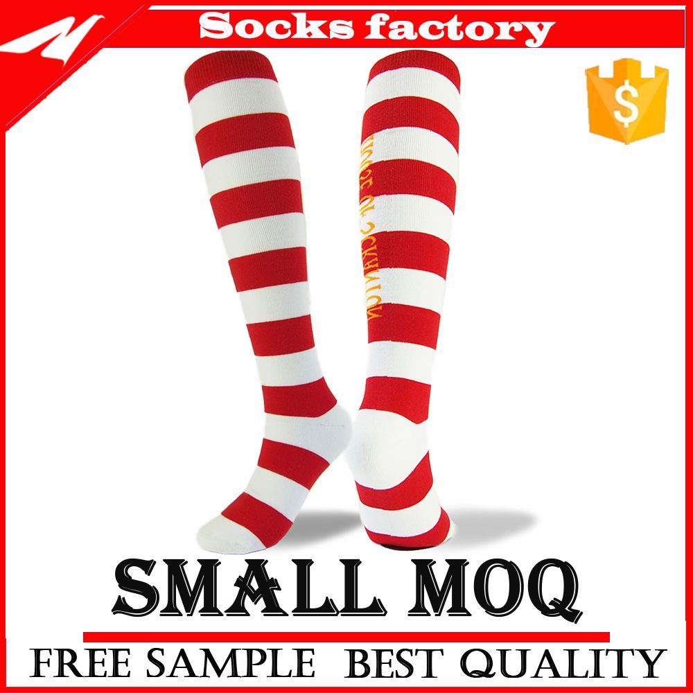 Good Quality Cotton Stripe Knee High Sock for Lady and Men