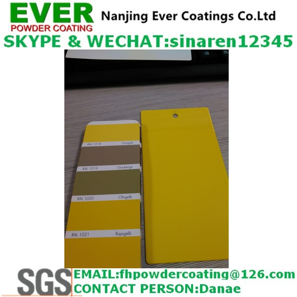 Smooth Glossy Rape Yellow Color Ral1021 Powder Coating