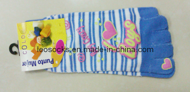 Women Offset Printing Five Toe Socks