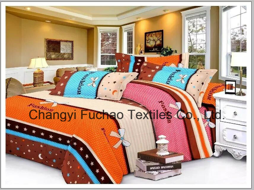 Printed Quilted Pigment Printing Microfiber Bedding Set