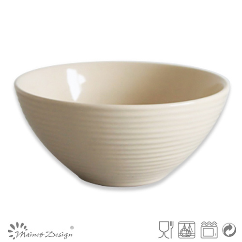 Solid Beige Swirl ceramic Bowl