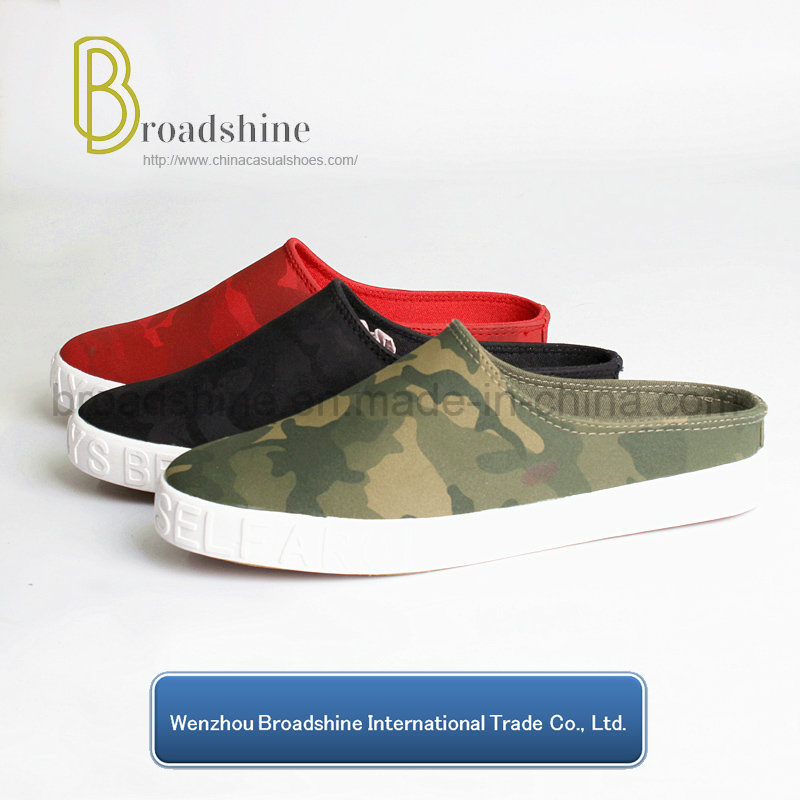 Newest Canvas Loafers Semi-Slipper with Camouflage Upper