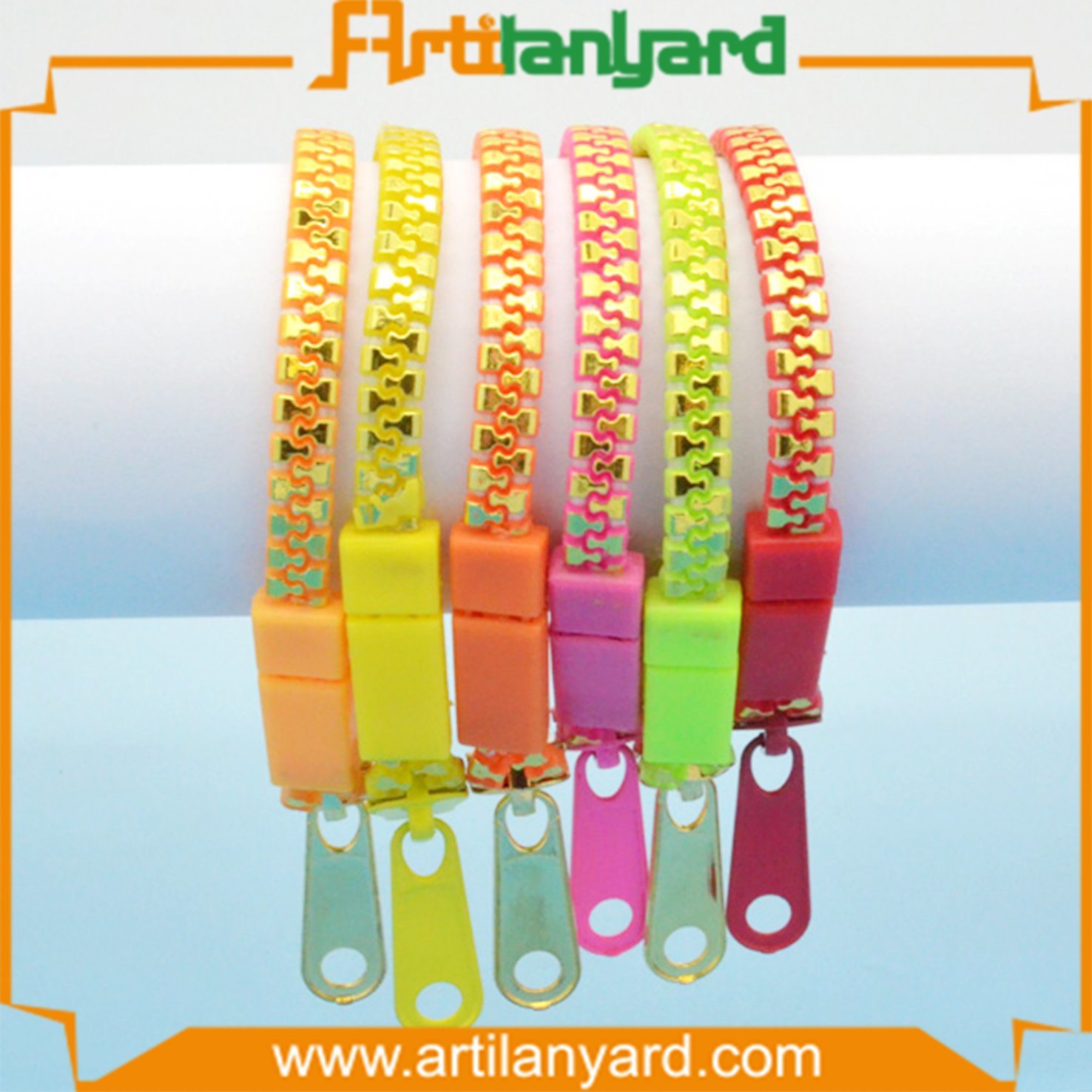 Promotional Colorful Zipper Bracelet with Gift