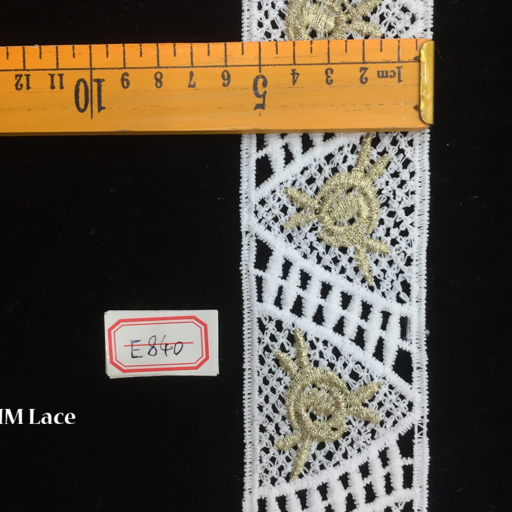 5.5cm Geometry Triangle Symmetric Flower Trimming Lace for Lady Blouse Hme840