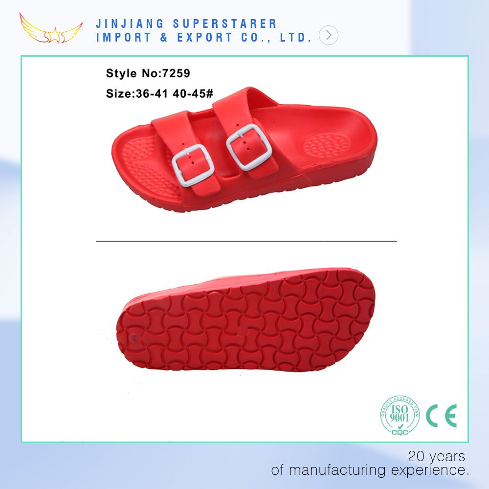 Red Unisex EVA Slipper with Adjustable Buckle Upper