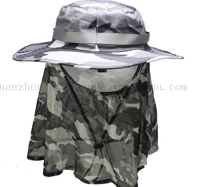 OEM Outdoor Fishing Jungle Bucket Hat Cap with Mosquito Net