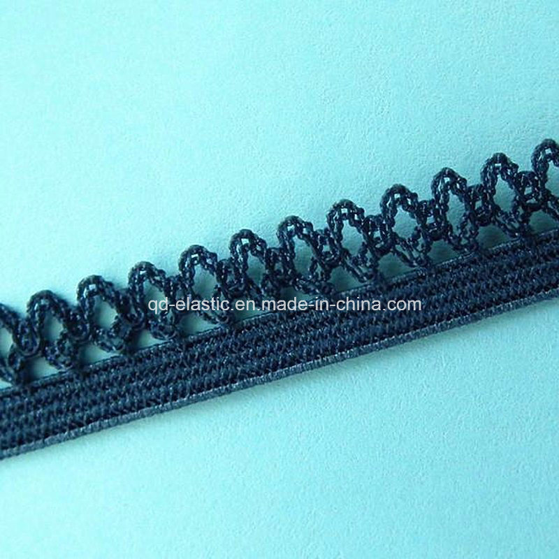 11mm Crochet Customized Color Picot Lace Edge Piping Elastic