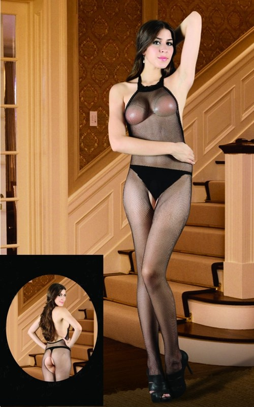 Halter Backless Bodystocking with Crotchless Design 810-05