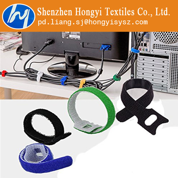 White Reusable Hook and Loop Cable Wrap
