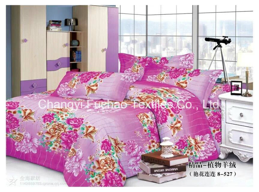 Polyester Microfiber Bedding Set, Super Bright Square, Bed Cover Fabric