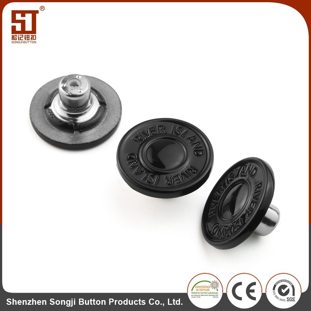 Customized Simple Round Metal Prong Snap Jeans Button