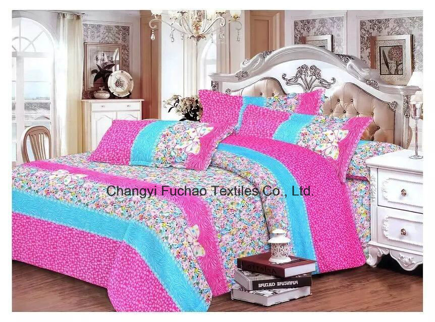 Polyester Microfiber Printed Bedding Set Used for Home
