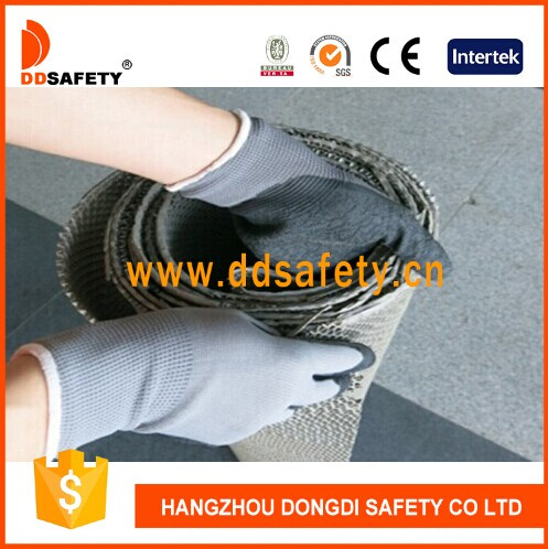 Ddsafety 2017 Black Latex Coated Gloves Crinkle Finish Work Gloves