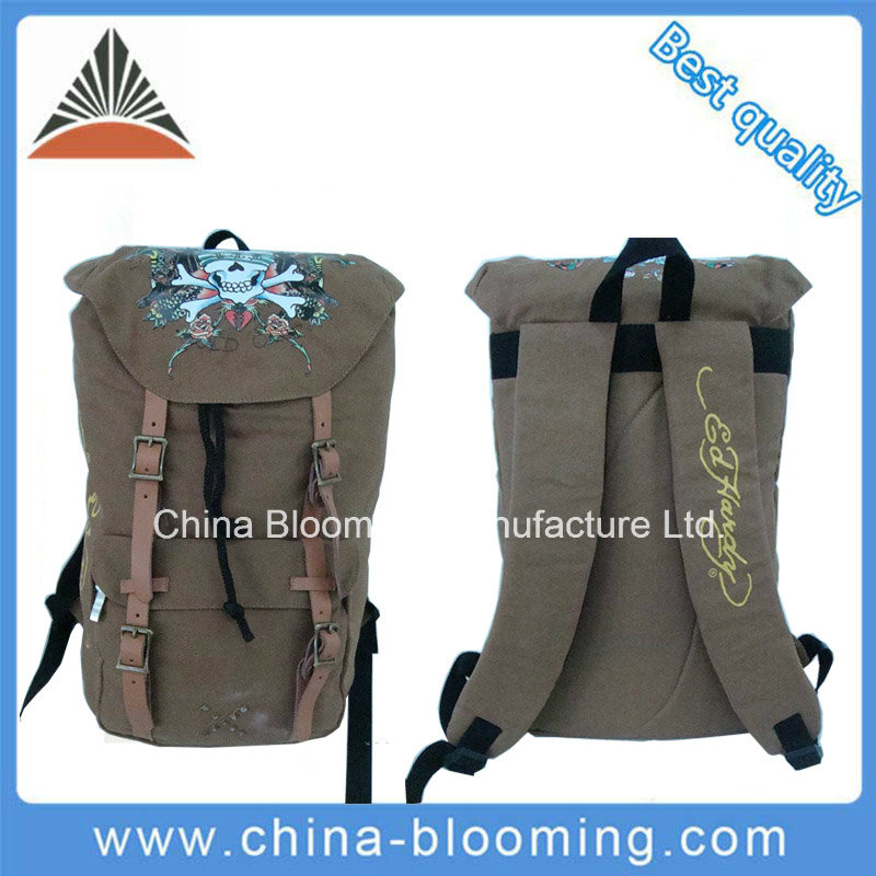 Canvas Daypack Travel Sports Drawstring Bag Rucksack Backpack