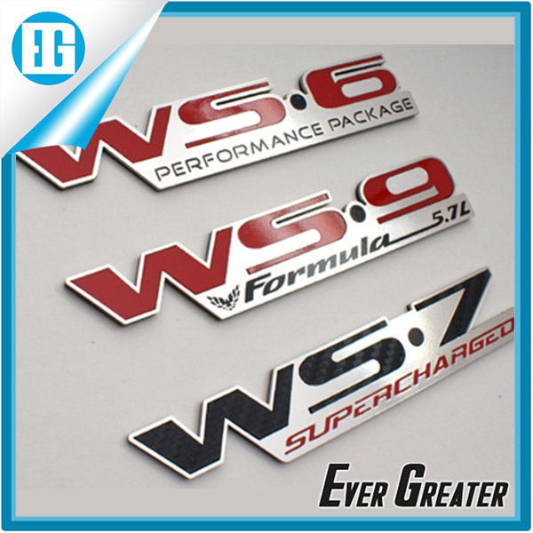 Custom Red Chrome Metal Car Names and Logo Badge