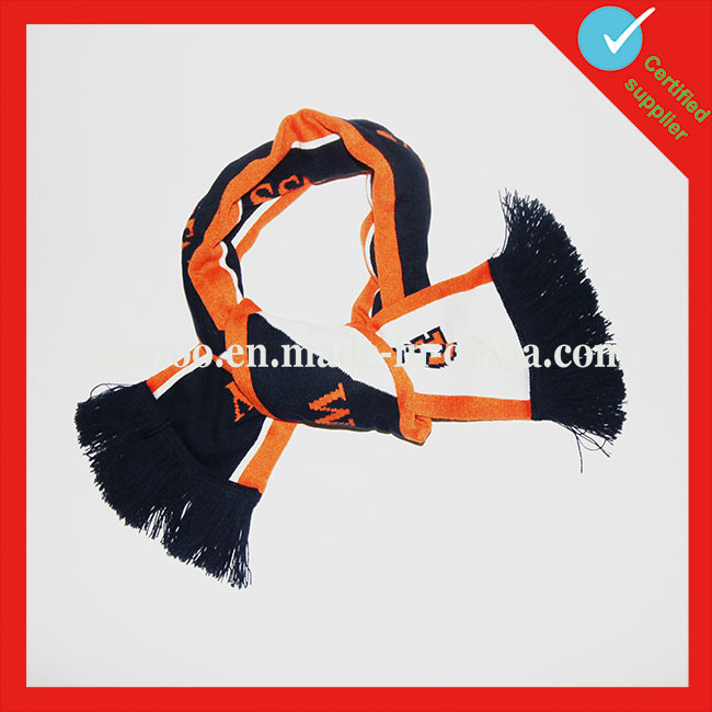 100% Acrylic Jacquard Knitted Scarf with Tassel
