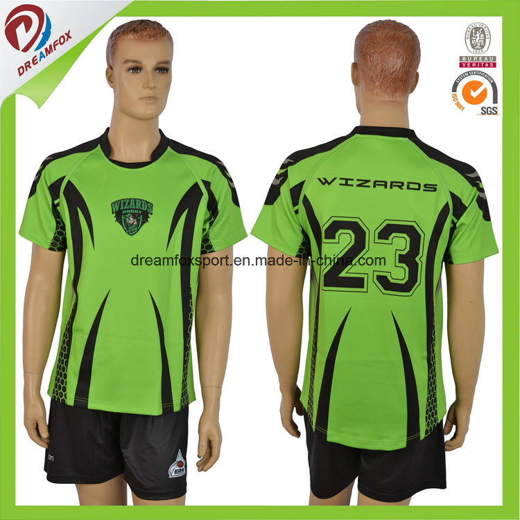 Cheap New Design Custom Wholesale Fiji Blank Thai Quality Rugby Jersey