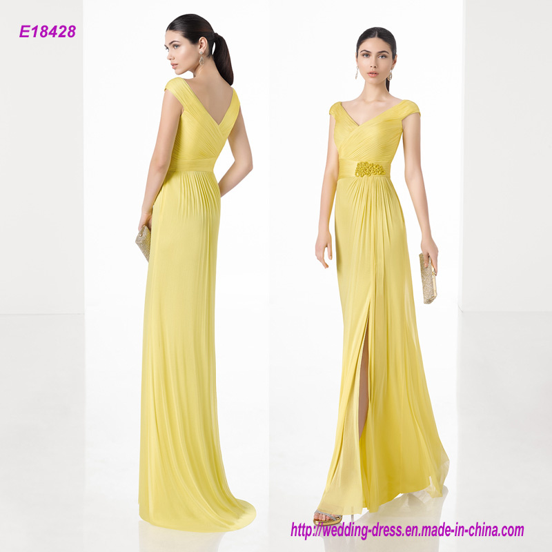 Shiny and Sparkly Long Chiffon Prom Dress with Side Opening