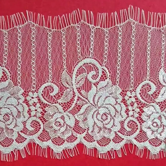White Spirical Flower Pattern Eyelash Lace Fabric Perfect for Garment Accessory/ Party Decoration