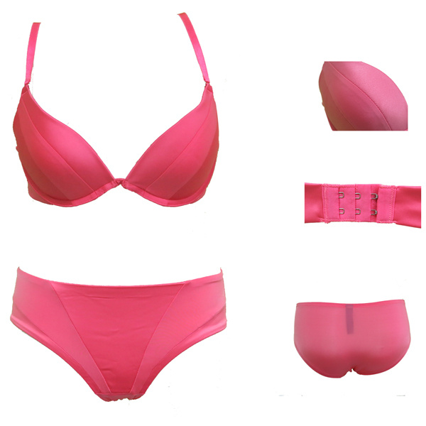 2015 Ladies Soft Satin Push up Lingerie Underwear Set (EPB05)