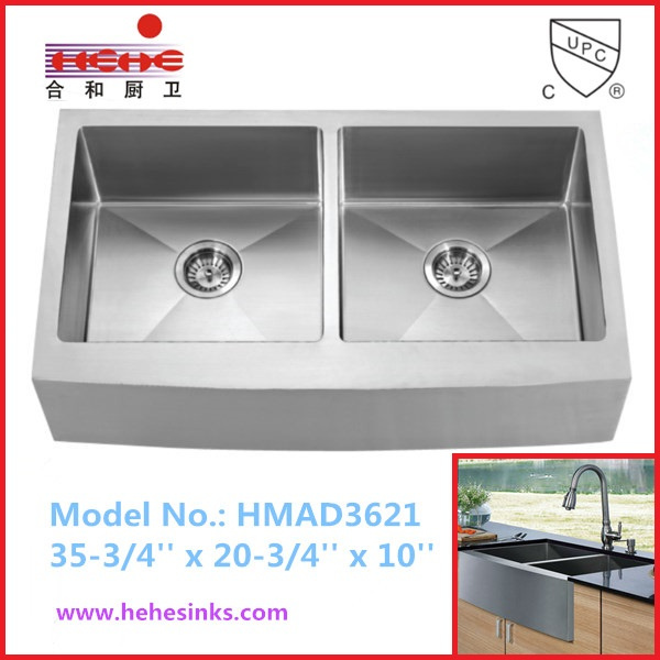 50/50 Apron Front Handmade Sink, Farmhouse Sink, Handcraft Sink (HMAD3621)
