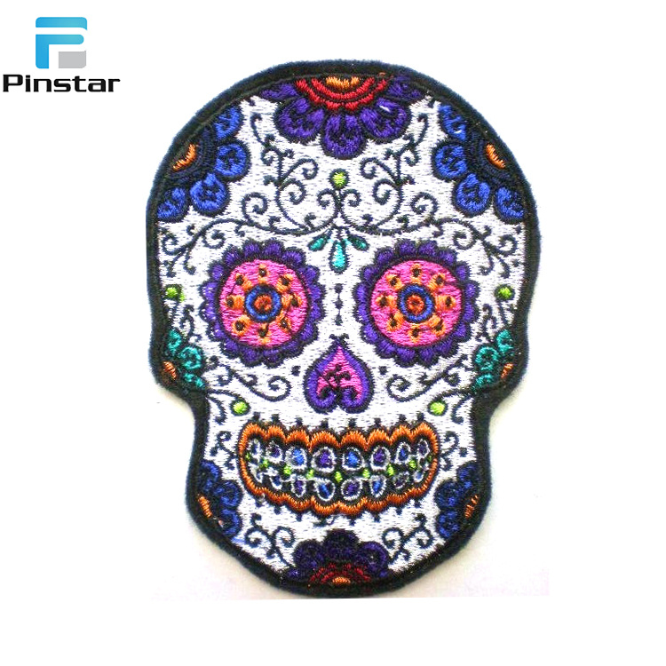 Custom Souvenir Skull Design Embroidery Applique Patches